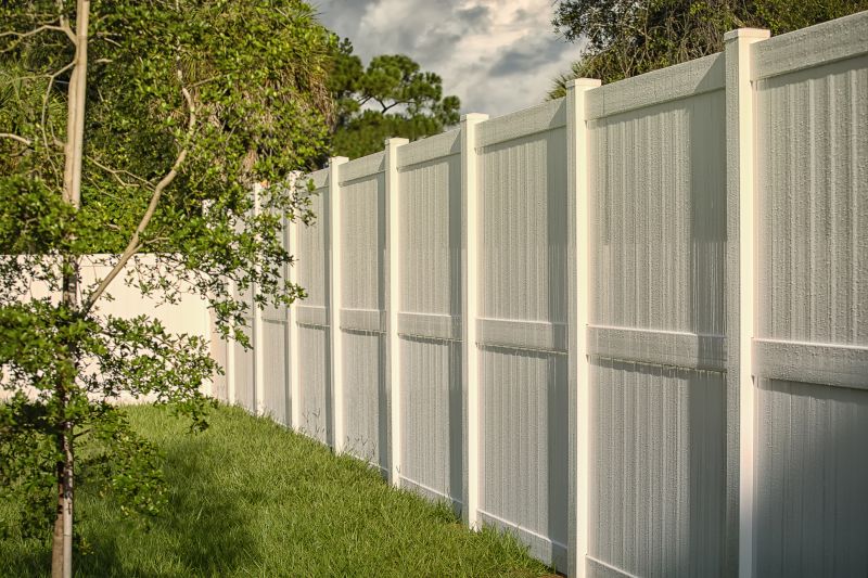Tan Pvc Fence Installation